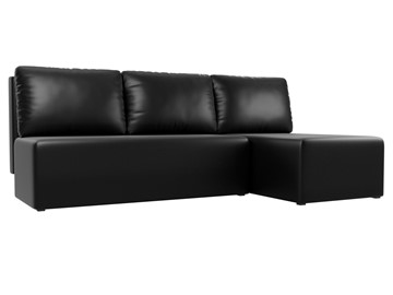 Угловой диван с оттоманкой Поло, Черный (экокожа) в Вологде - предосмотр