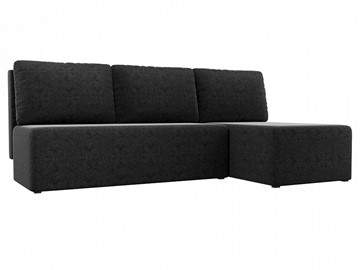 Угловой раскладной диван Поло, Черный (микровельвет) в Вологде