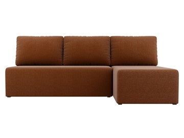 Угловой диван с оттоманкой Поло, Коричневый (рогожка) в Вологде - предосмотр 1