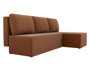 Угловой диван с оттоманкой Поло, Коричневый (рогожка) в Вологде - предосмотр 2