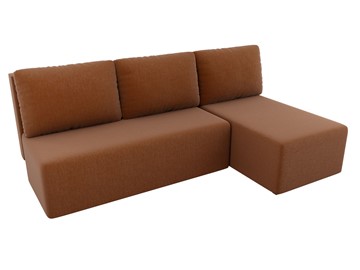 Угловой диван с оттоманкой Поло, Коричневый (рогожка) в Вологде - предосмотр 3
