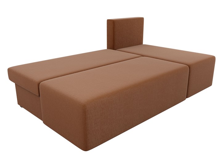 Угловой диван с оттоманкой Поло, Коричневый (рогожка) в Вологде - изображение 4
