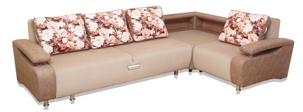 Угловой диван Престиж-15 люкс с полкой (НПБ) в Вологде - изображение