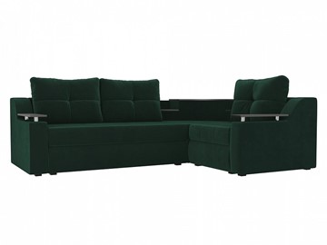 Угловой раскладной диван Тесей Боннель, Зеленый (Велюр) в Вологде