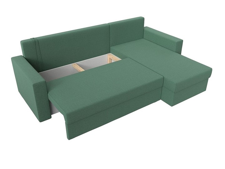 Угловой раскладной диван Траумберг Лайт, Амур зеленый (Рогожка) в Вологде - изображение 1