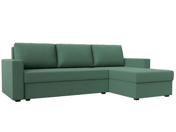 Угловой раскладной диван Траумберг Лайт, Амур зеленый (Рогожка) в Вологде - изображение