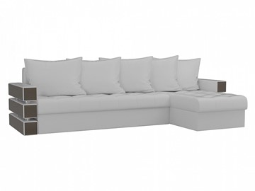 Угловой диван с оттоманкой Венеция, Белый (экокожа) в Вологде - предосмотр