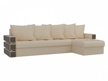 Угловой диван с оттоманкой Венеция, Бежевый (экокожа) в Вологде - предосмотр