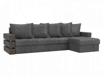 Угловой диван с оттоманкой Венеция, Серый (рогожка) в Вологде - предосмотр
