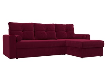 Угловой раскладной диван Верона, Бордовый (микровельвет) в Вологде