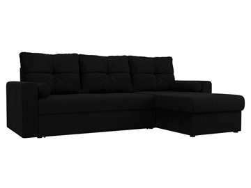 Угловой диван с оттоманкой Верона, Черный (микровельвет) в Вологде - предосмотр