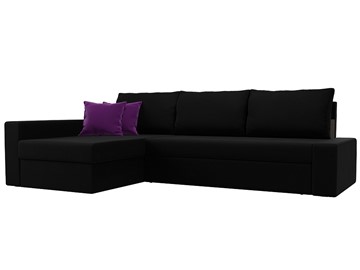 Угловой диван Версаль, Черный/Фиолетовый (микровельвет) в Вологде