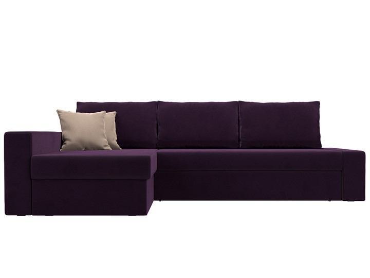 Угловой диван Версаль, Фиолетовый/Бежевый (велюр) в Вологде - изображение 1
