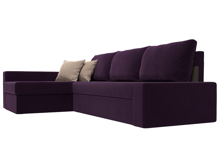 Угловой диван Версаль, Фиолетовый/Бежевый (велюр) в Вологде - изображение 2