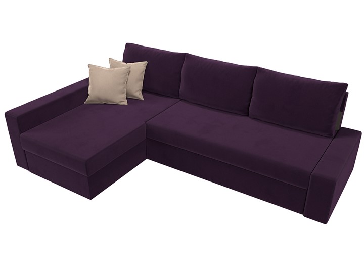Угловой диван Версаль, Фиолетовый/Бежевый (велюр) в Вологде - изображение 4