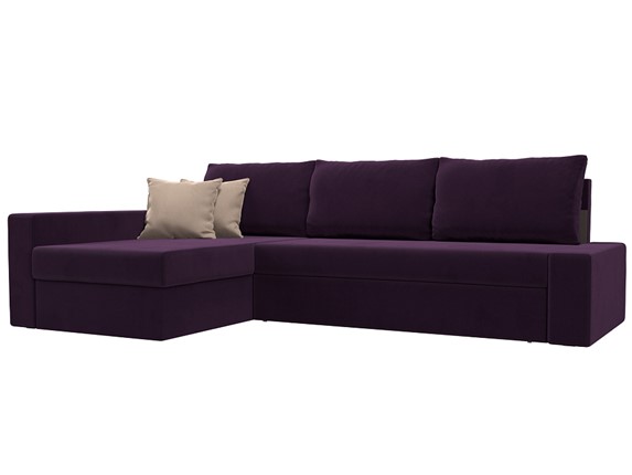 Угловой диван Версаль, Фиолетовый/Бежевый (велюр) в Вологде - изображение