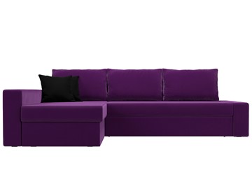 Угловой раскладной диван Версаль, Фиолетовый/Черный (микровельвет) в Вологде - предосмотр 1
