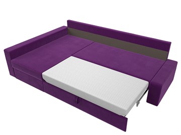 Угловой раскладной диван Версаль, Фиолетовый/Черный (микровельвет) в Вологде - предосмотр 5
