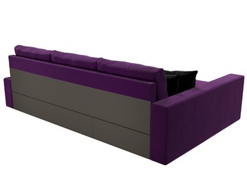 Угловой раскладной диван Версаль, Фиолетовый/Черный (микровельвет) в Вологде - предосмотр 7