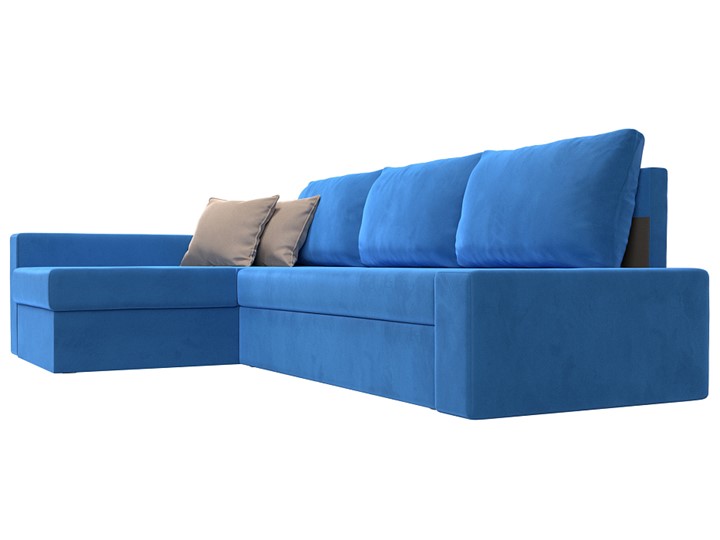 Угловой диван Версаль, Голубой/Бежевый (велюр) в Вологде - изображение 2
