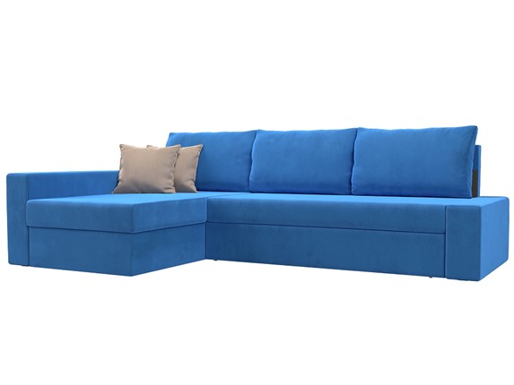 Угловой диван Версаль, Голубой/Бежевый (велюр) в Вологде - изображение