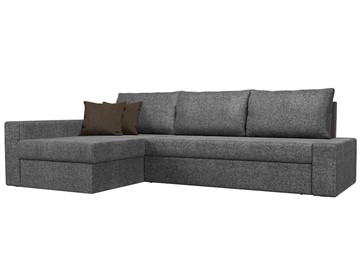 Угловой диван для гостиной Версаль, Серый/Коричневый (рогожка) в Вологде - предосмотр