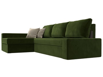Угловой раскладной диван Версаль, Зеленый/Бежевый (микровельвет) в Вологде - предосмотр 2