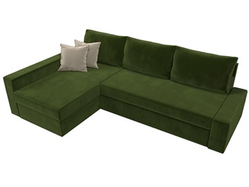 Угловой раскладной диван Версаль, Зеленый/Бежевый (микровельвет) в Вологде - предосмотр 4