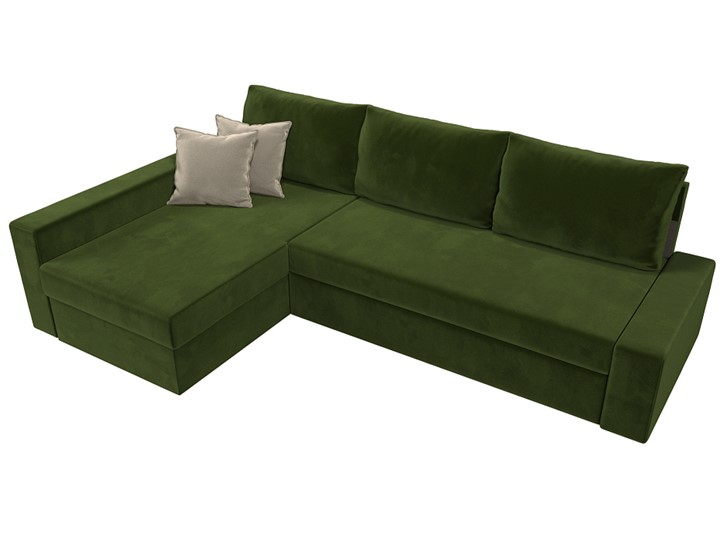 Угловой раскладной диван Версаль, Зеленый/Бежевый (микровельвет) в Вологде - изображение 4