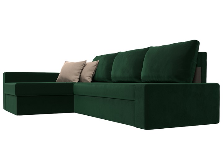 Угловой раскладной диван Версаль, Зеленый/Бежевый (велюр) в Вологде - изображение 2