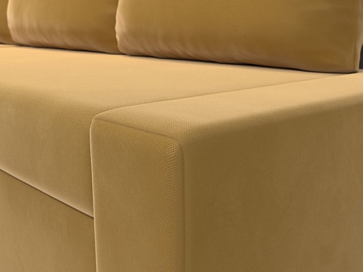 Угловой диван для гостиной Версаль, Желтый/Коричневый (микровельвет) в Вологде - изображение 3