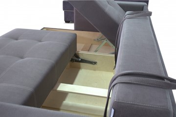 Угловой диван Fashion soft 210 (Uno grey + Brix latte) в Вологде - предосмотр 3