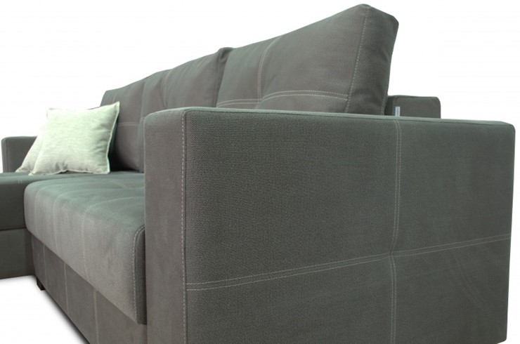 Угловой диван Fashion soft 210 (Uno grey + Brix latte) в Вологде - изображение 5