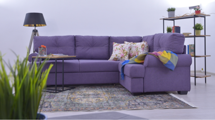 Угловой диван Bianka (Candy plum+Arcadia roze) в Вологде - изображение 6