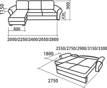 Угловой диван Аккордеон-1, 290 (круглые подлокотники) с коробом в Вологде - предосмотр 2