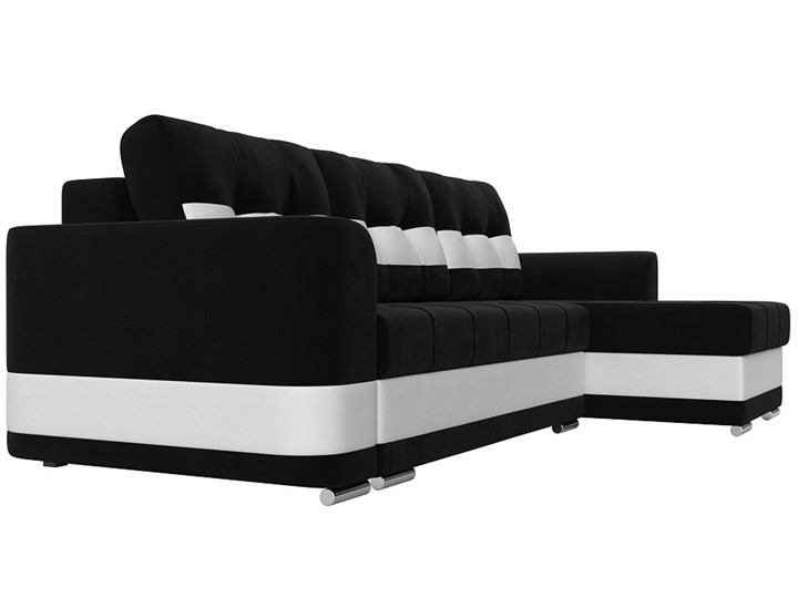 Угловой диван Честер, Черный/белый (вельвет/экокожа) в Вологде - изображение 2