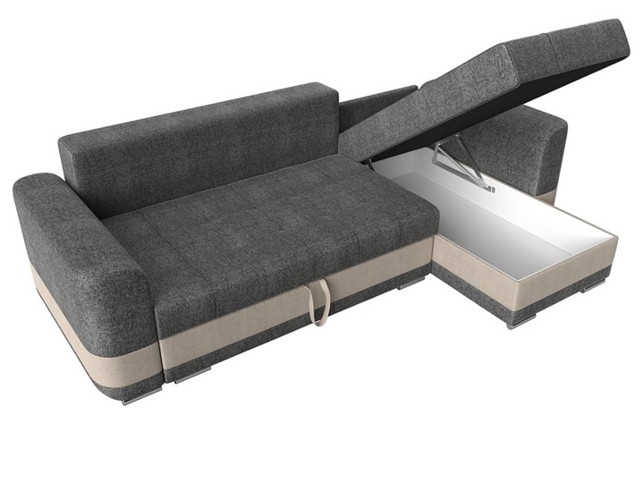 Угловой диван Честер, Серый/бежевый (рогожка) в Вологде - изображение 4