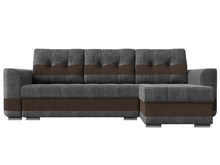 Угловой диван Честер, Серый/коричневый (рогожка) в Вологде - изображение 1