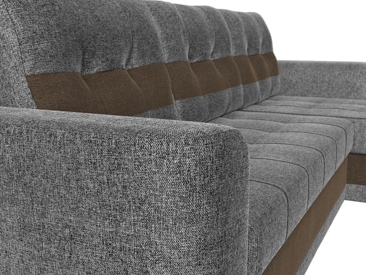 Угловой диван Честер, Серый/коричневый (рогожка) в Вологде - изображение 3
