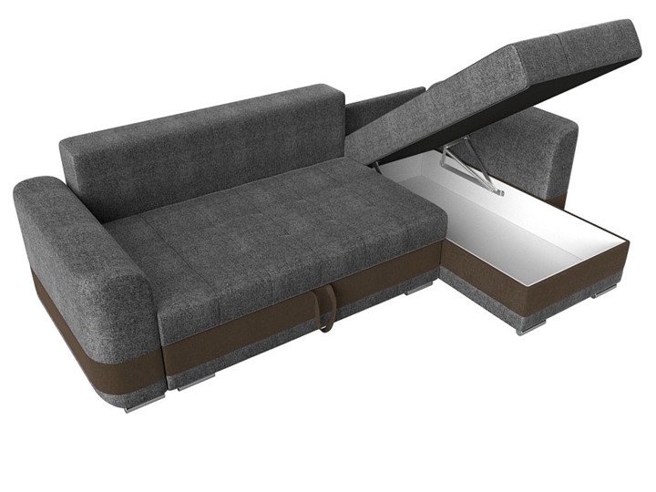 Угловой диван Честер, Серый/коричневый (рогожка) в Вологде - изображение 5