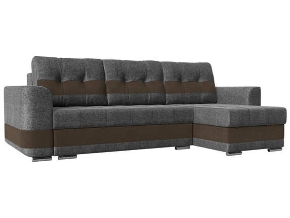 Угловой диван Честер, Серый/коричневый (рогожка) в Вологде - изображение