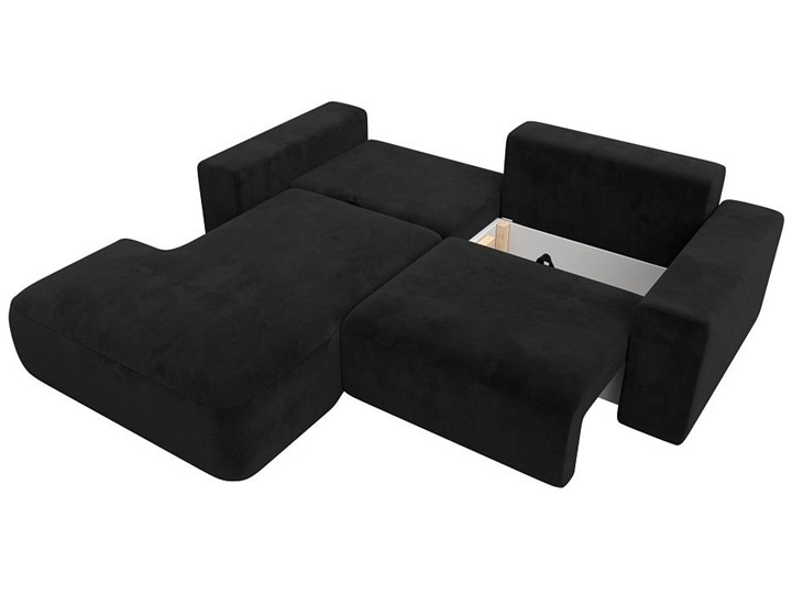 Угловой диван Лига-036 Классик, Черный (велюр) в Вологде - изображение 2