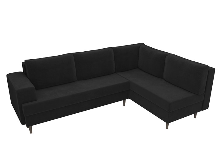 Угловой диван Сильвана, Черный (велюр) в Вологде - изображение 3