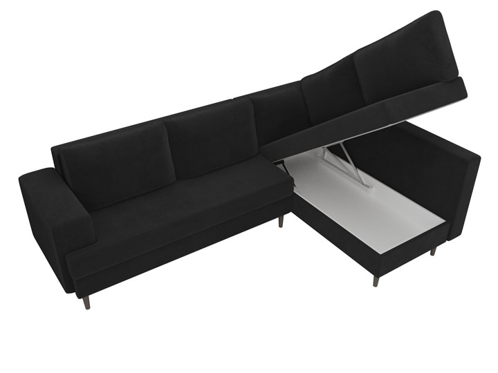 Угловой диван Сильвана, Черный (велюр) в Вологде - изображение 4