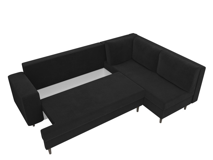 Угловой диван Сильвана, Черный (велюр) в Вологде - изображение 5