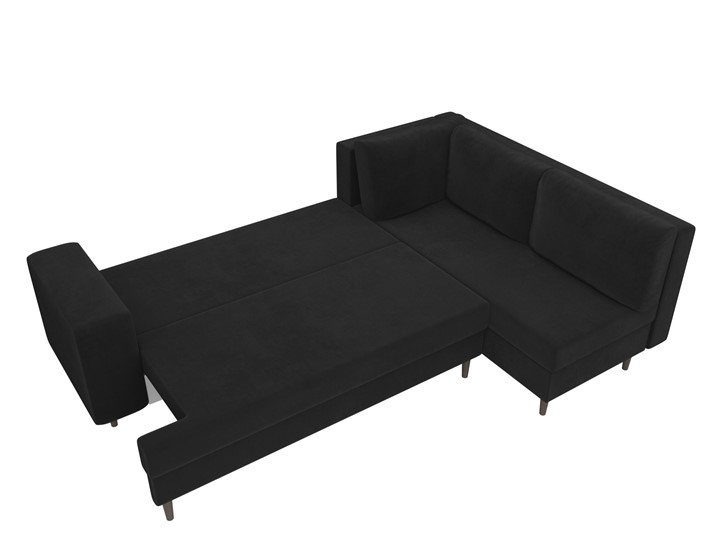 Угловой диван Сильвана, Черный (велюр) в Вологде - изображение 6