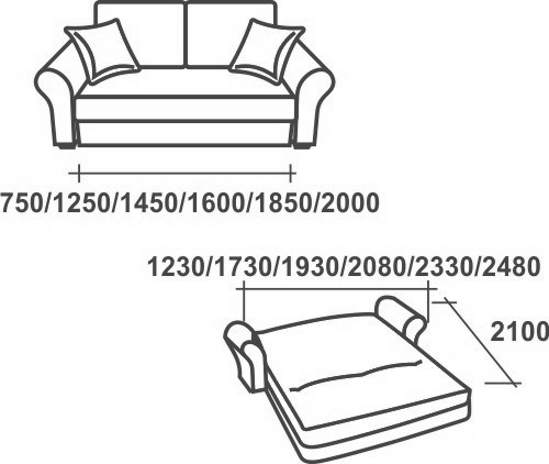 Прямой диван Аккордеон-1, 140 (круглые подлокотники), НПБ в Вологде - изображение 2
