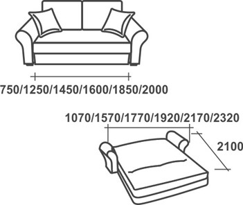 Прямой диван Аккордеон-1, 180 (прямые подлокотники) в Вологде - предосмотр 2