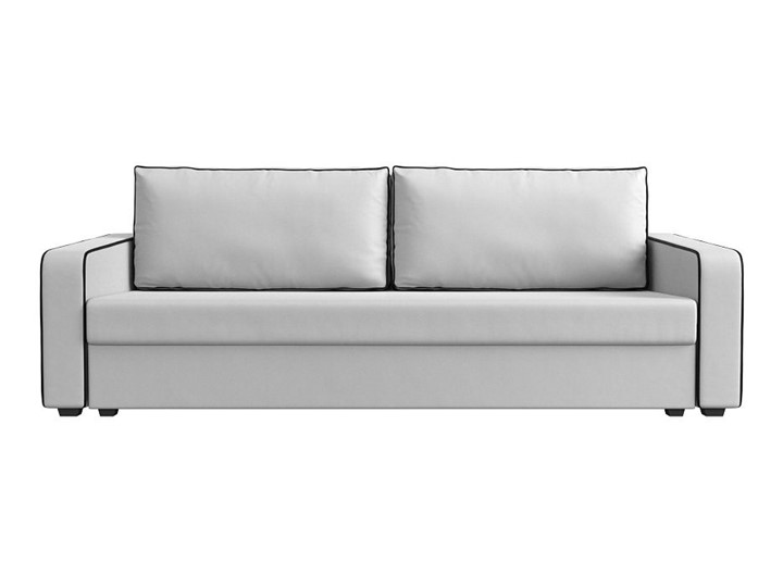 Прямой диван Лига-009, Белый\Черный (Экокожа) в Вологде - изображение 7