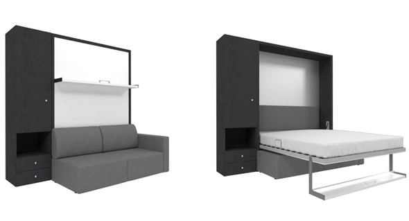 Диван Кровать-трансформер Smart (ШЛ+КД 1400), шкаф левый, правый подлокотник в Вологде - изображение